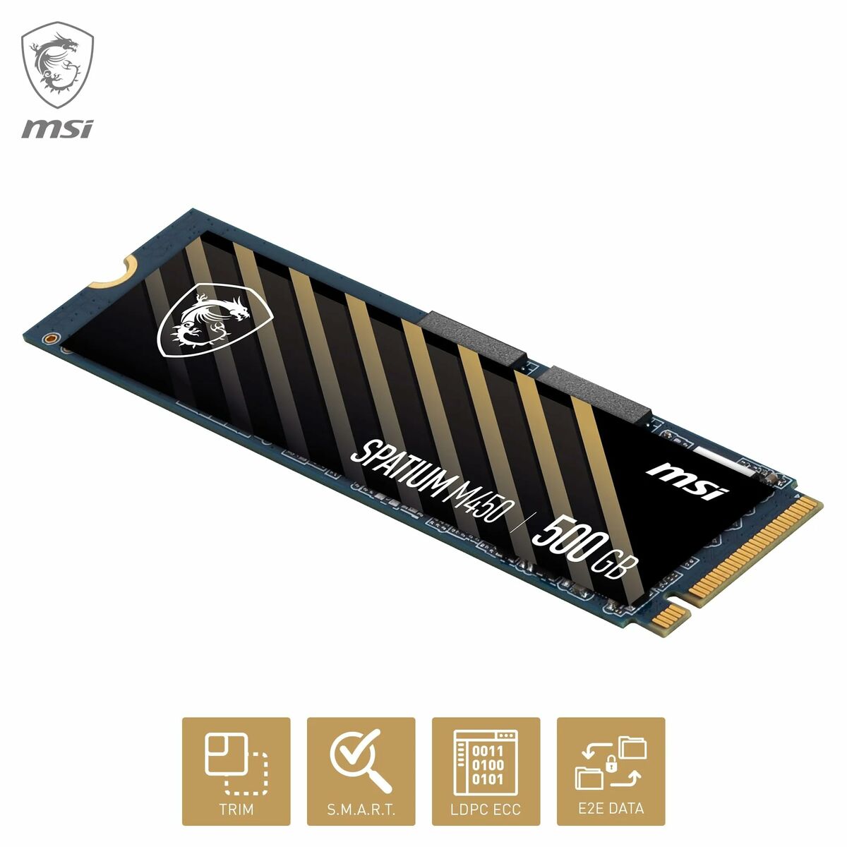 Hard Drive MSI SPATIUM M450 PCIe 4.0 NVMe M.2 500GB 500 GB SSD