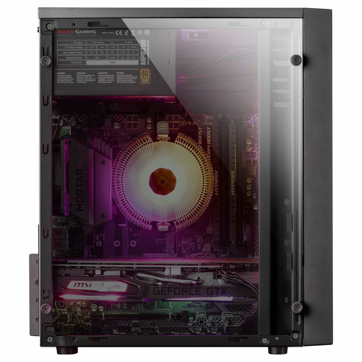 ATX Mini-tower Box Case Mars Gaming MCM Black