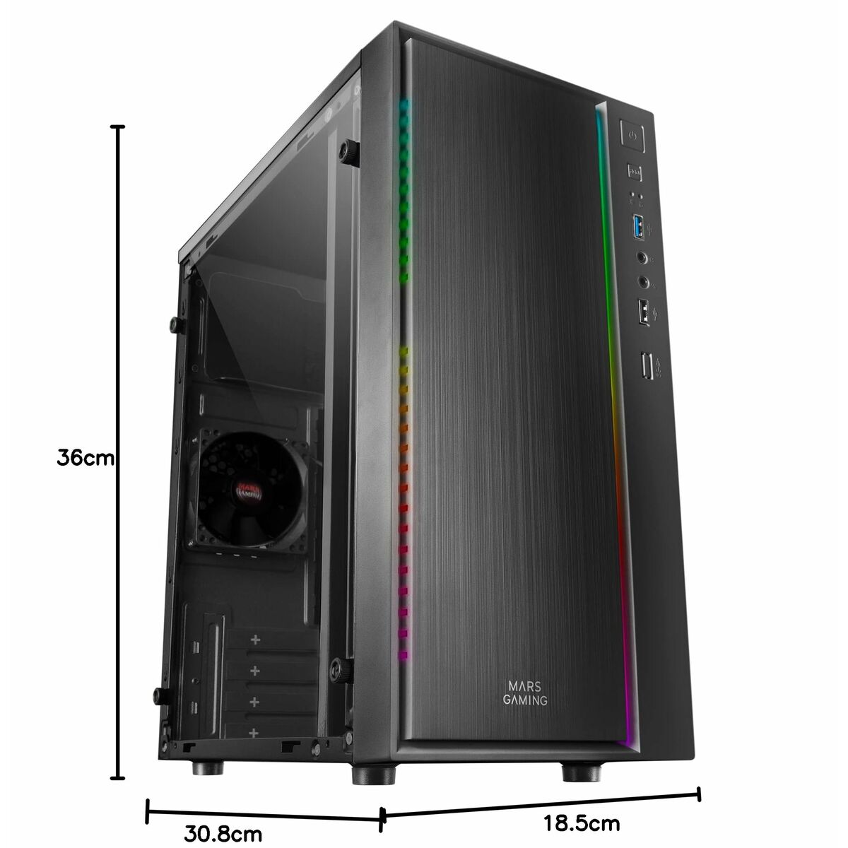 ATX Mini-tower Box Case Mars Gaming MCM Black