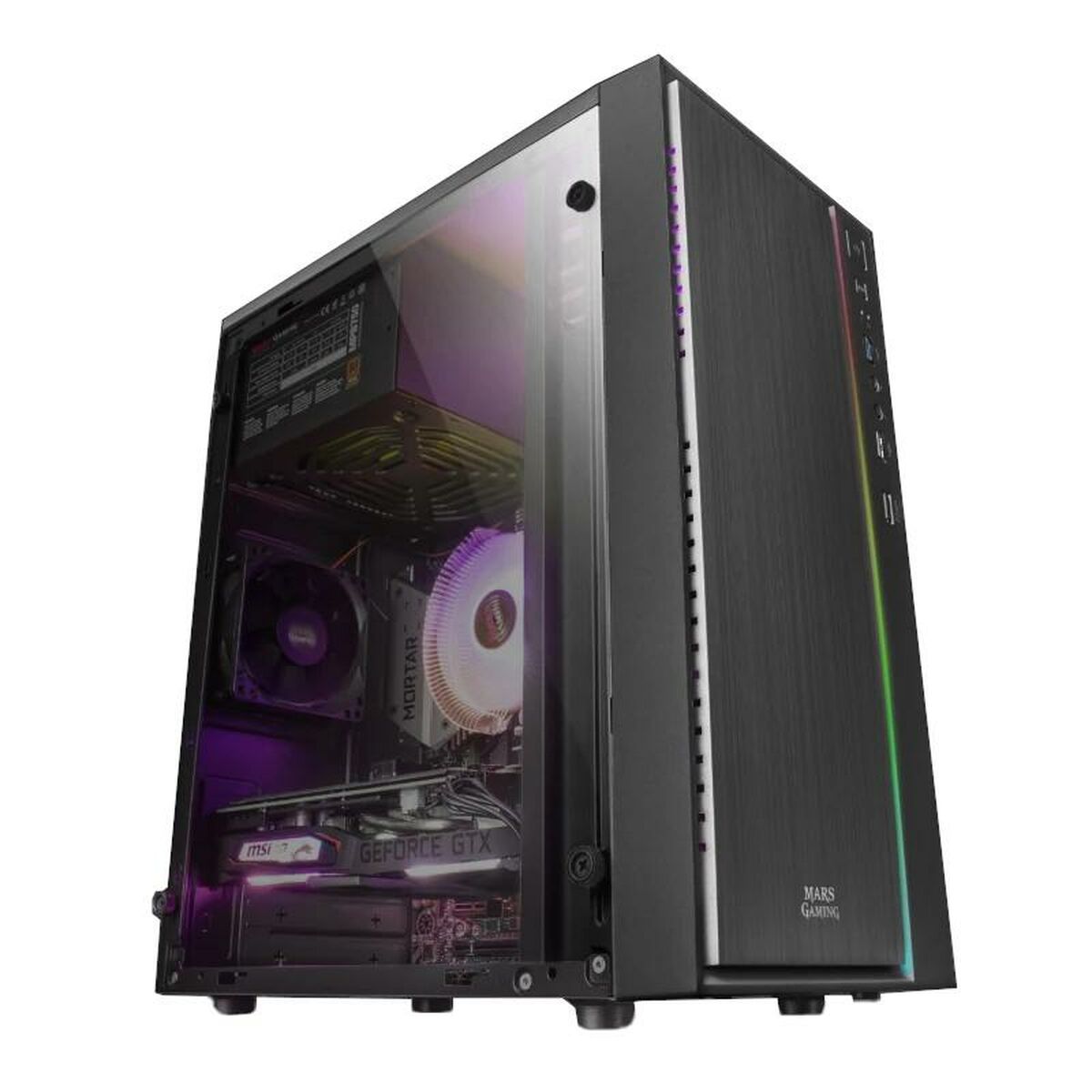 ATX Mini-tower Box Case Mars Gaming MCM Black
