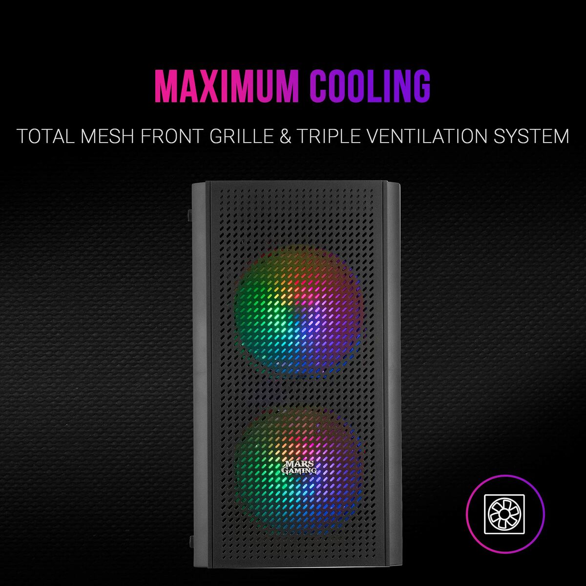 ATX Semi-tower Box Mars Gaming MC300 Black LED RGB RGB mATX