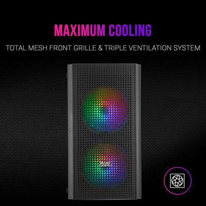 ATX Semi-tower Box Mars Gaming MC300 Black LED RGB RGB mATX