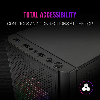 ATX Semi-tower Box Mars Gaming MC300 Black LED RGB RGB mATX