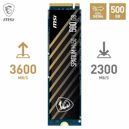Hard Drive MSI SPATIUM M450 PCIe 4.0 NVMe M.2 500GB 500 GB SSD