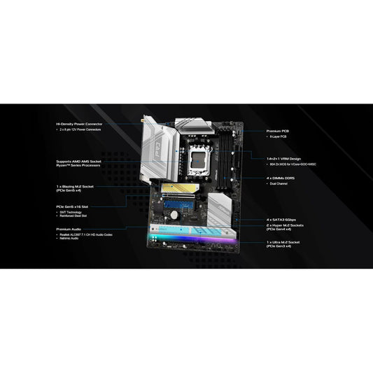 Motherboard ASRock B850 Pro RS WiFi AMD B850 LGA 1151 AMD AM5