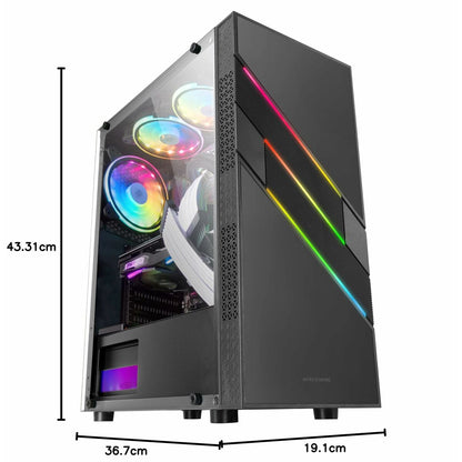 ATX Semi-tower Box Mars Gaming MCU3 Black ARGB
