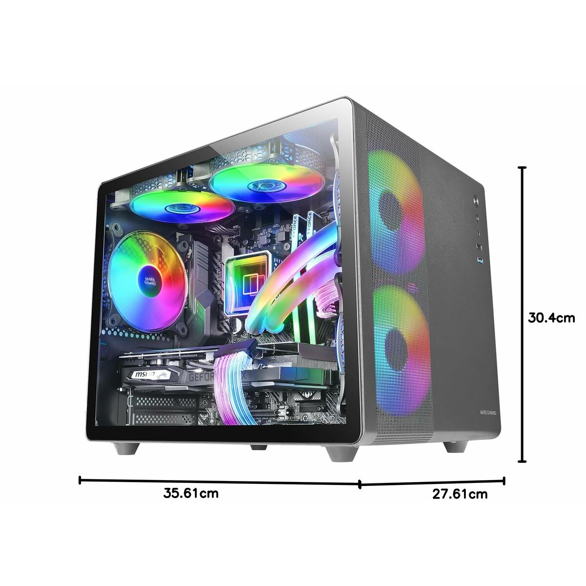 ATX Semi-tower Box Mars Gaming MC400 White Black