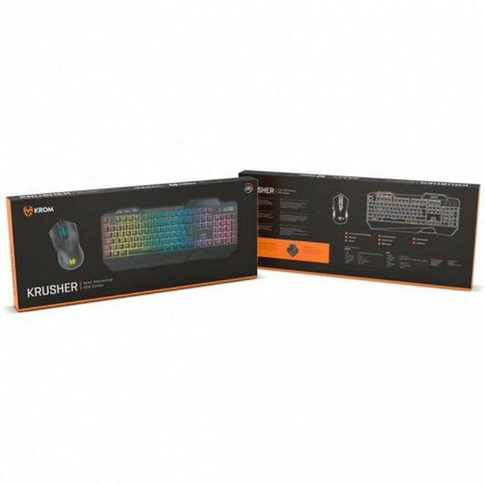 Keyboard with Gaming Mouse Krom NXKROMKRSHRSP Black